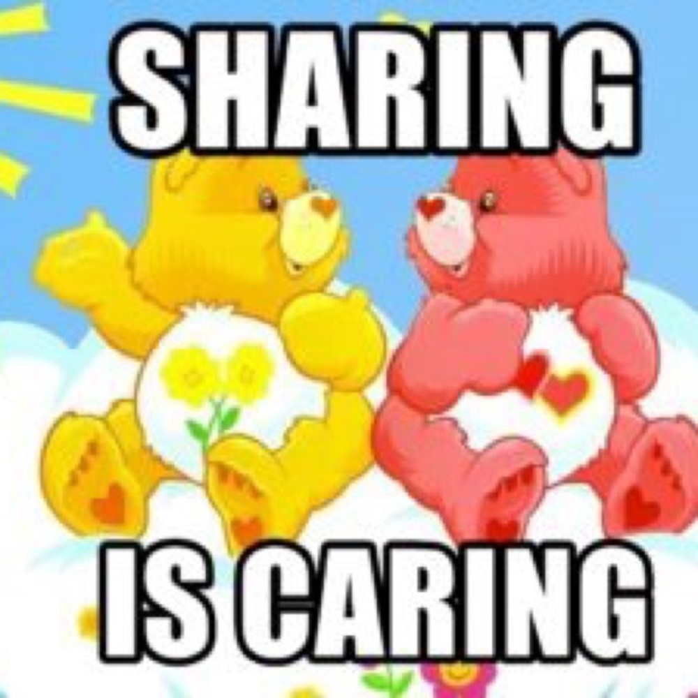 You share, I share! I share you share!